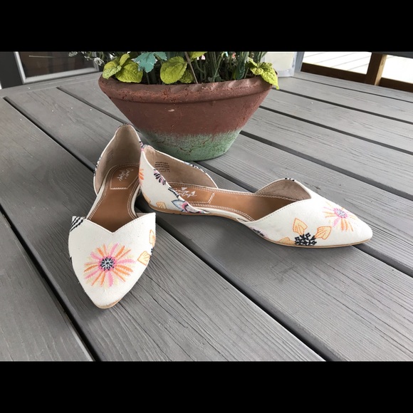 Crown Vintage Shoes - Crown Vintage Floral D’Orsay Flats